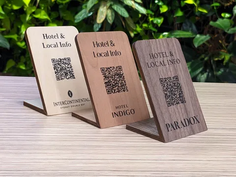 Wooden QR stand